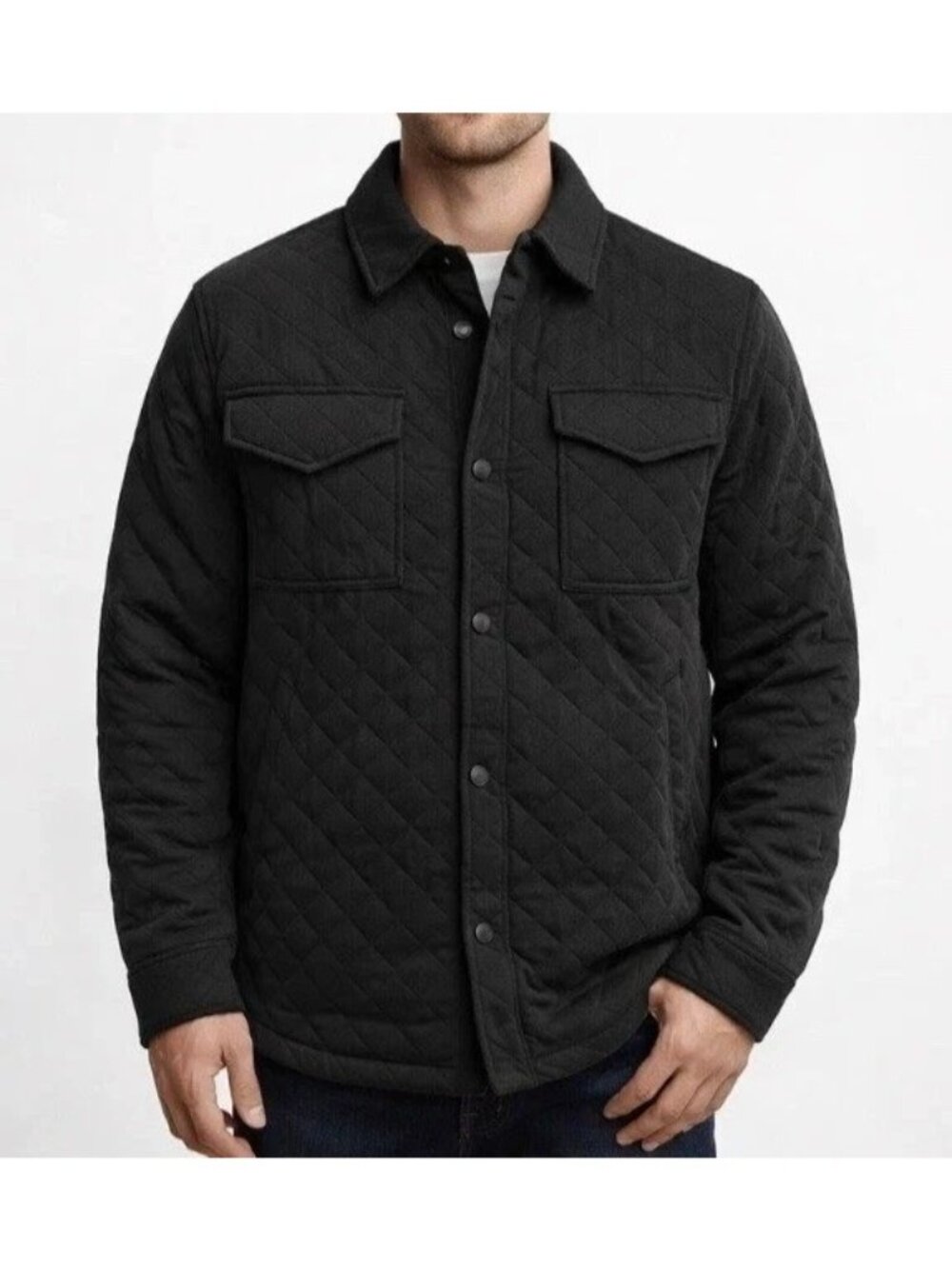 NWT Dakine Men's L Black Quilted Snap-Front Jacket 100% Polyester